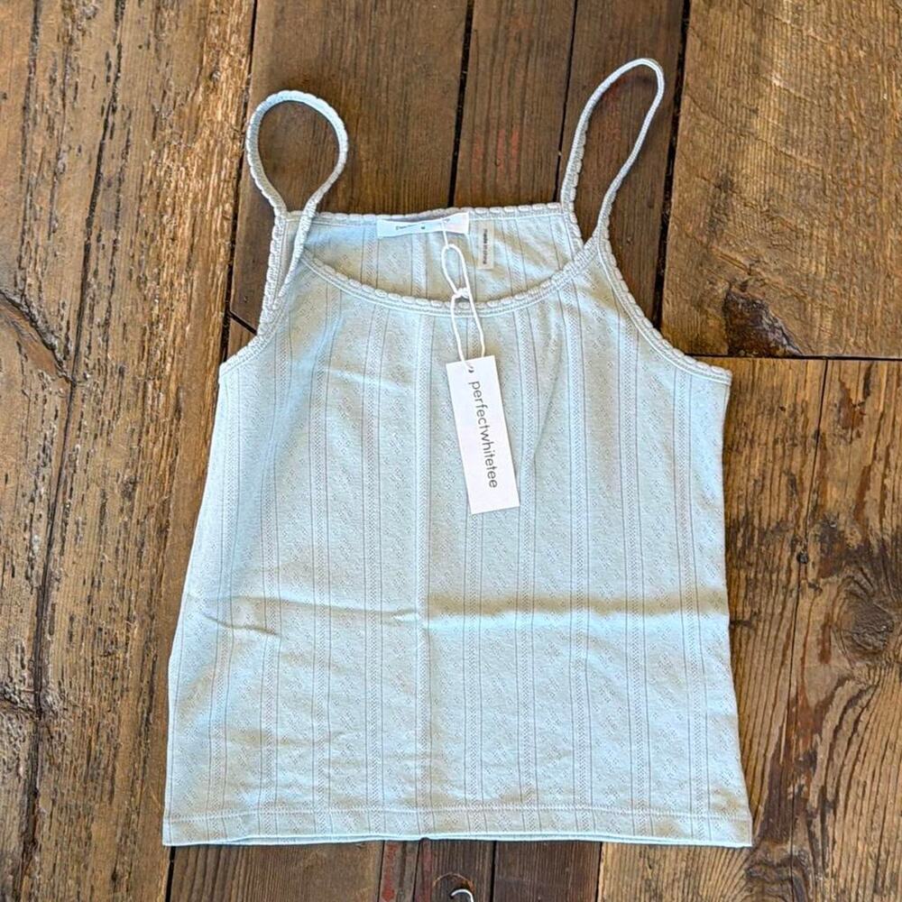 Sky blue cotton tank top